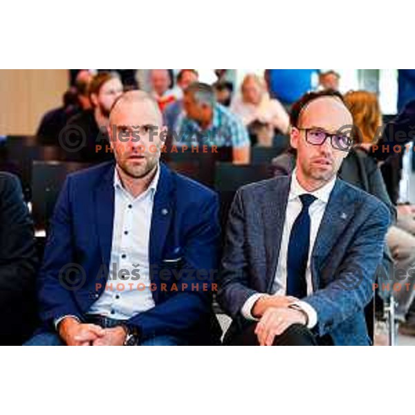 Luka Steiner, president of Slovenia Ski Federation during “Junaki Zime” - Slovenia Winter teams official presentation before start of 20235/2026 Olympic season in Brdo Congress Centre, Brdo pri Kranju, Slovenia on October 7, 2025