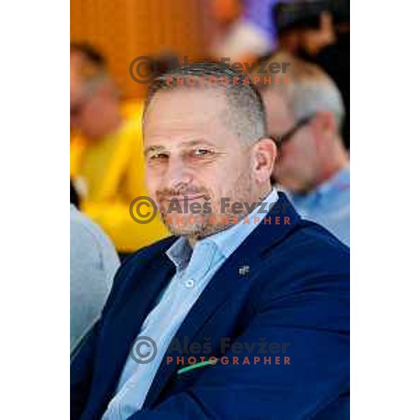 Tomaz Sustersic during Slovenia Ski Federation annual event “Junaki Zime” - Slovenia Winter teams official presentation before start of 20235/2026 Olympic season in Brdo Congress Centre, Brdo pri Kranju, Slovenia on October 7, 2025