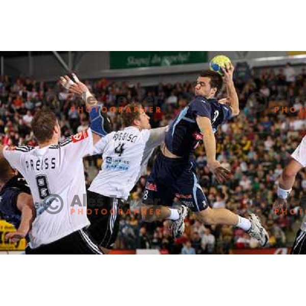 Preiss (8), Roggisch (4) and Cehte at handball match Slovenia- Germany in Qualification for Euro 2010, played in Arena Zlatorog, Celje, Slovenia 2.11.2008. Germany won 27:26 