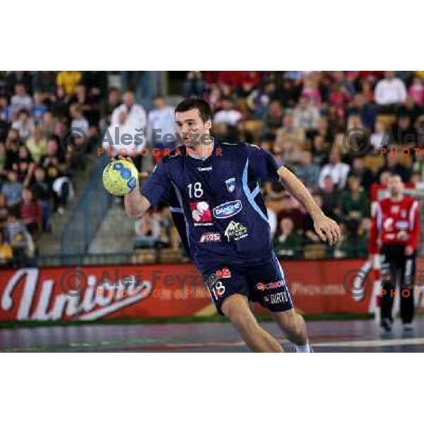Klemen Cehte at handball match Slovenia- Germany in Qualification for Euro 2010, played in Arena Zlatorog, Celje, Slovenia 2.11.2008. Germany won 27:26 