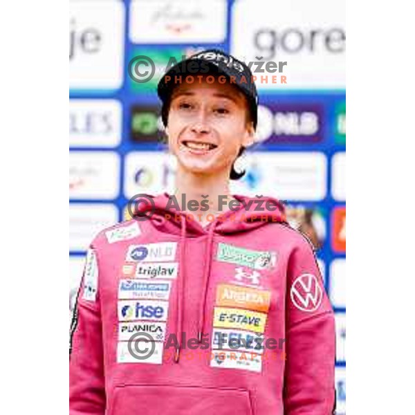 Nika Prevc during “Junaki Zime” - Slovenia Winter teams official presentation before start of 20235/2026 Olympic season in Brdobv Congress Centre, Brdo pri Kranju, Slovenia on October 7, 2025