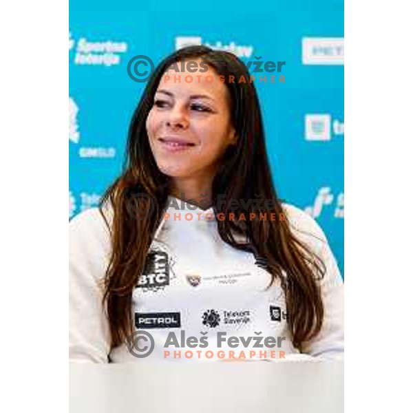 Tjasa Kysselef of Slovenia Gymnastic team during press conference before departure to World Championship, Ljubljana, Slovenia on October 8, 2025