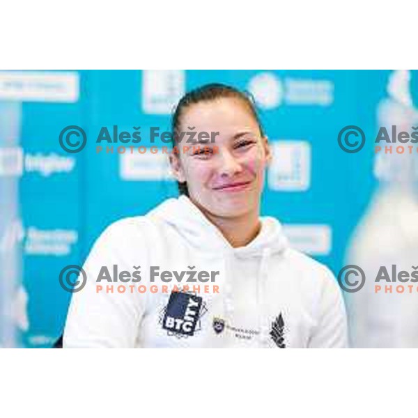 Lucija Hribar of Slovenia Gymnastic team during press conference before departure to World Championship, Ljubljana, Slovenia on October 8, 2025