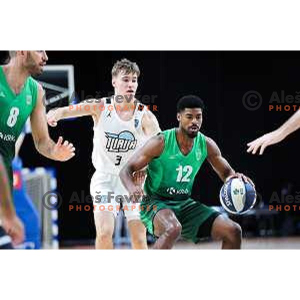 Victor Lamont Bailey Jr of Krka in action during OTP Bank League 2025/2026 basketball match between Ilirija and Krka in Hala Tivoli, Ljubljana, Slovenia on October 9, 2025. Photo: Filip Barbalic