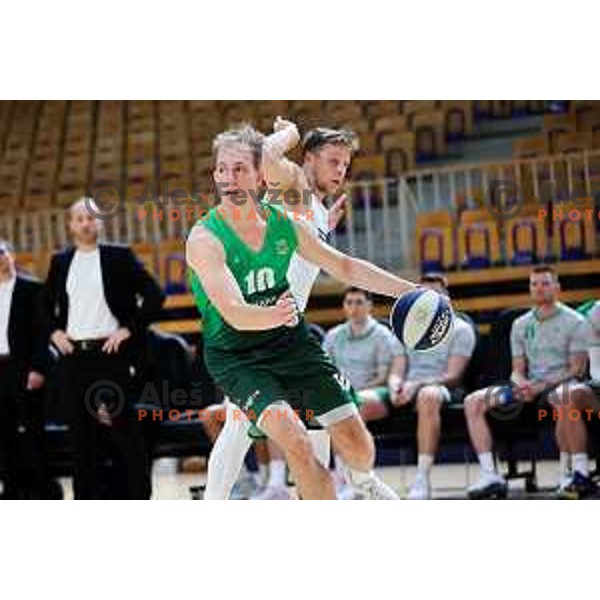 Urban Oman of Krka in action during OTP Bank League 2025/2026 basketball match between Ilirija and Krka in Hala Tivoli, Ljubljana, Slovenia on October 9, 2025. Photo: Filip Barbalic
