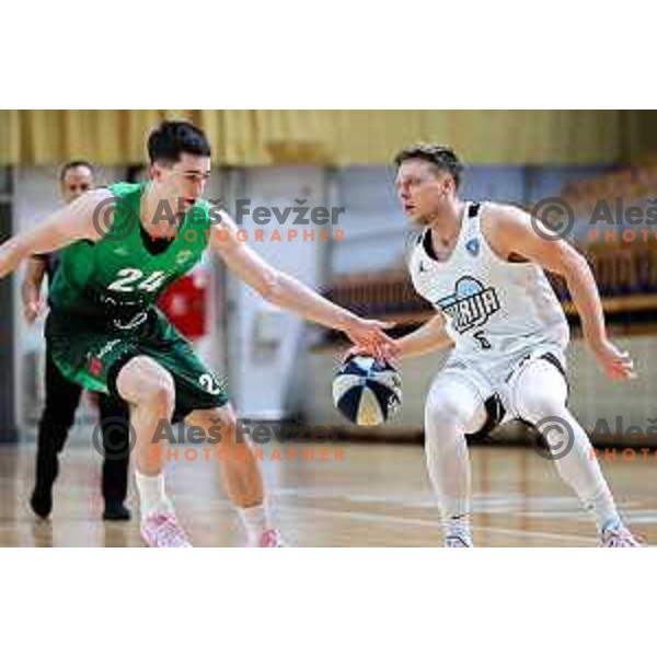 Gasper Skorjanc of Ilirija in action during OTP Bank League 2025/2026 basketball match between Ilirija and Krka in Hala Tivoli, Ljubljana, Slovenia on October 9, 2025. Photo: Filip Barbalic