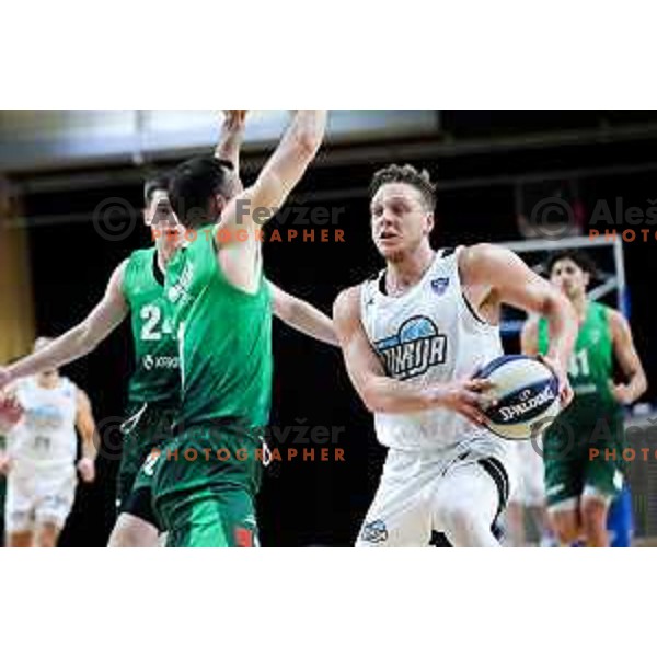 Gasper Skorjanc of Ilirija in action during OTP Bank League 2025/2026 basketball match between Ilirija and Krka in Hala Tivoli, Ljubljana, Slovenia on October 9, 2025. Photo: Filip Barbalic