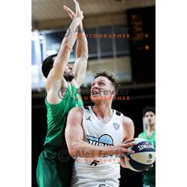 Gasper Skorjanc of Ilirija in action during OTP Bank League 2025/2026 basketball match between Ilirija and Krka in Hala Tivoli, Ljubljana, Slovenia on October 9, 2025. Photo: Filip Barbalic