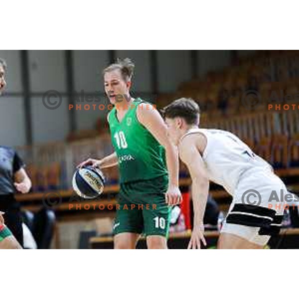 Urban Oman of Krka in action during OTP Bank League 2025/2026 basketball match between Ilirija and Krka in Hala Tivoli, Ljubljana, Slovenia on October 9, 2025. Photo: Filip Barbalic