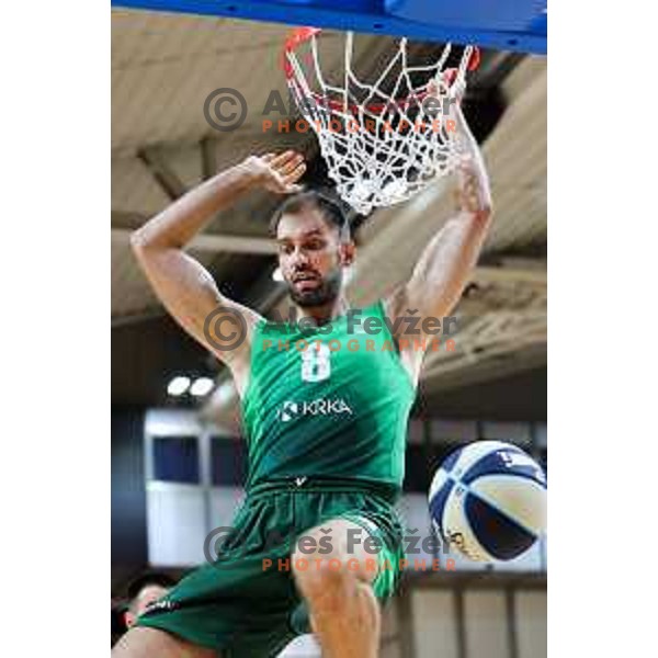 Lovro Buljevic of Krka in action during OTP Bank League 2025/2026 basketball match between Ilirija and Krka in Hala Tivoli, Ljubljana, Slovenia on October 9, 2025. Photo: Filip Barbalic