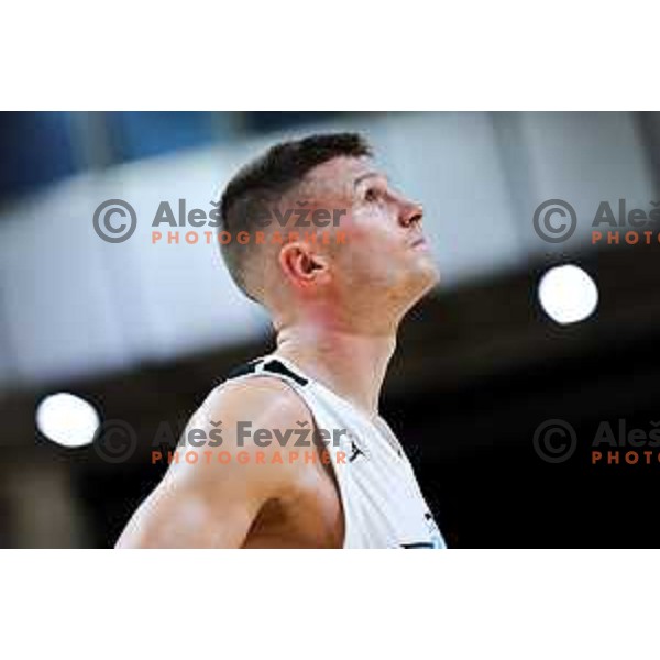Edo Muric of Ilirija in action during OTP Bank League 2025/2026 basketball match between Ilirija and Krka in Hala Tivoli, Ljubljana, Slovenia on October 9, 2025. Photo: Filip Barbalic