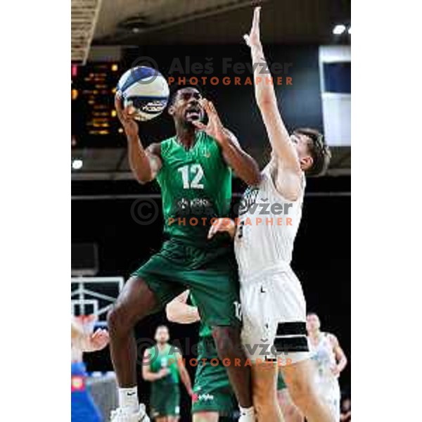 Victor Lamont Bailey Jr of Krka in action during OTP Bank League 2025/2026 basketball match between Ilirija and Krka in Hala Tivoli, Ljubljana, Slovenia on October 9, 2025. Photo: Filip Barbalic