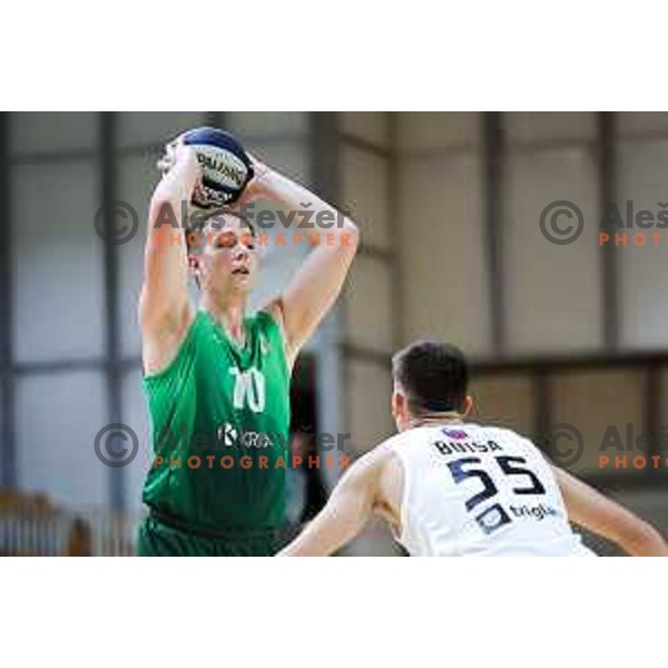 Urban Oman of Krka in action during OTP Bank League 2025/2026 basketball match between Ilirija and Krka in Hala Tivoli, Ljubljana, Slovenia on October 9, 2025. Photo: Filip Barbalic