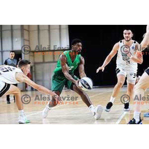 Victor Lamont Bailey Jr of Krka in action during OTP Bank League 2025/2026 basketball match between Ilirija and Krka in Hala Tivoli, Ljubljana, Slovenia on October 9, 2025. Photo: Filip Barbalic
