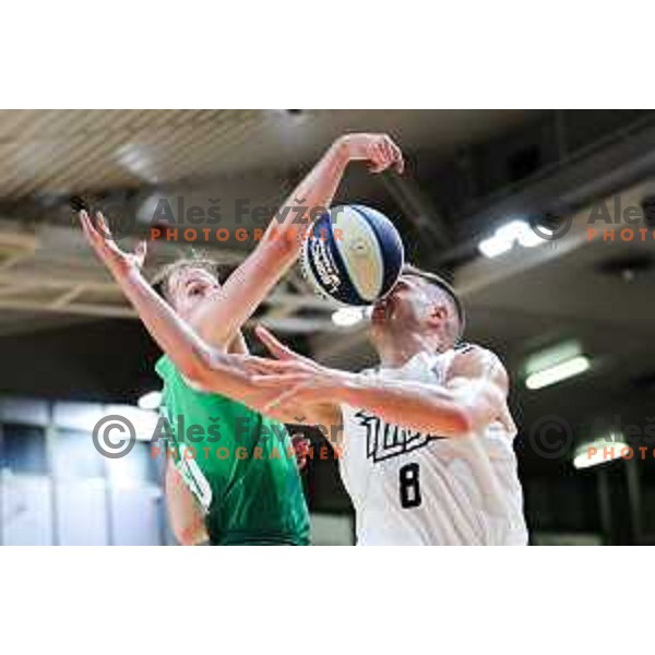 Edo Muric of Ilirija in action during OTP Bank League 2025/2026 basketball match between Ilirija and Krka in Hala Tivoli, Ljubljana, Slovenia on October 9, 2025. Photo: Filip Barbalic