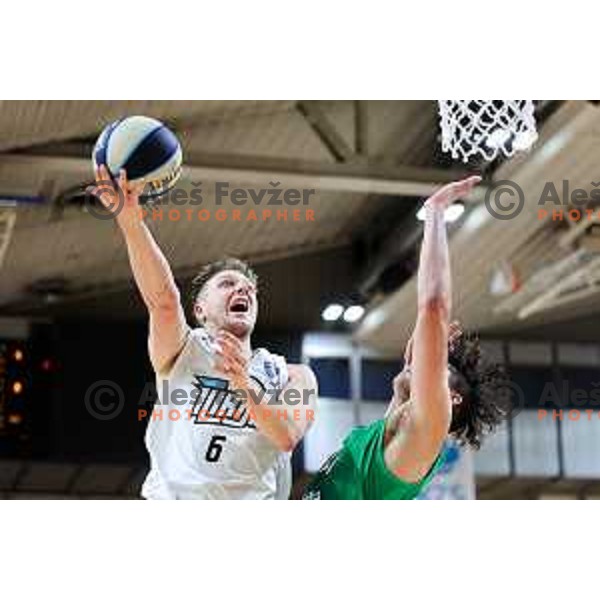 Gasper Skorjanc of Ilirija in action during OTP Bank League 2025/2026 basketball match between Ilirija and Krka in Hala Tivoli, Ljubljana, Slovenia on October 9, 2025. Photo: Filip Barbalic