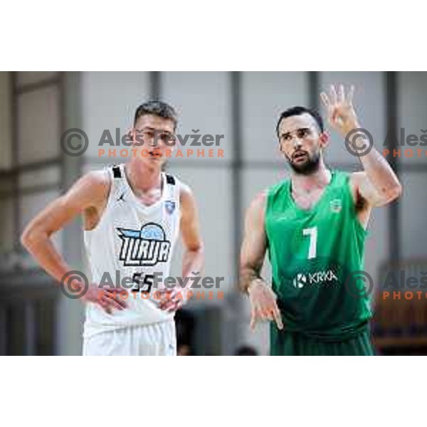 Niko Bacvic of Krka in action during OTP Bank League 2025/2026 basketball match between Ilirija and Krka in Hala Tivoli, Ljubljana, Slovenia on October 9, 2025. Photo: Filip Barbalic