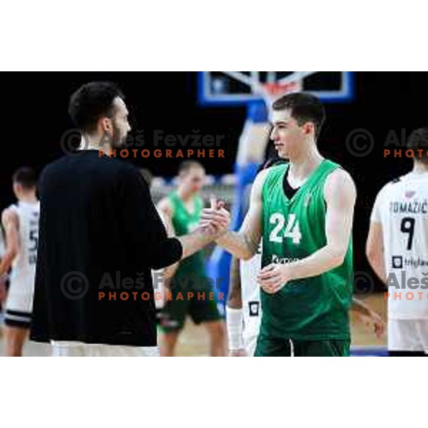 Zak Smrekar of Krka after OTP Bank League 2025/2026 basketball match between Ilirija and Krka in Hala Tivoli, Ljubljana, Slovenia on October 9, 2025. Photo: Filip Barbalic