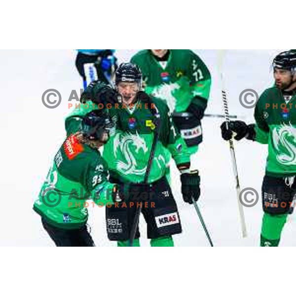 Ziga Mehle of SZ Olimpija in action during IceHL 2025/2026 ice-hockey match between SZ Olimpija and Steinbach Black Wings Linz in Tivoli Hall, Ljubljana, Slovenia on October 10, 2025. Photo: Filip Barbalic