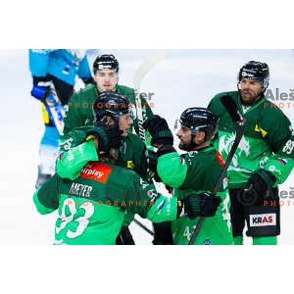 Ziga Mehle of SZ Olimpija in action during IceHL 2025/2026 ice-hockey match between SZ Olimpija and Steinbach Black Wings Linz in Tivoli Hall, Ljubljana, Slovenia on October 10, 2025. Photo: Filip Barbalic