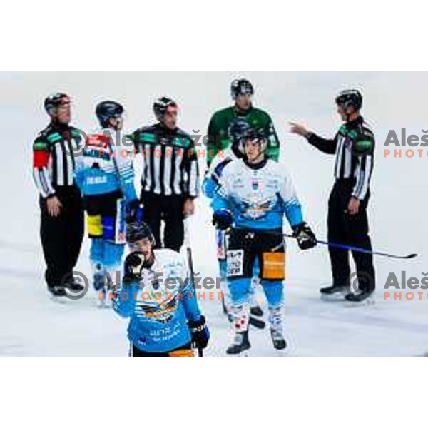in action during IceHL 2025/2026 ice-hockey match between SZ Olimpija and Steinbach Black Wings Linz in Tivoli Hall, Ljubljana, Slovenia on October 10, 2025. Photo: Filip Barbalic