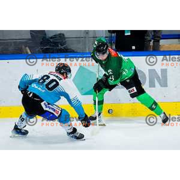 TJ Brennan of SZ Olimpija in action during IceHL 2025/2026 ice-hockey match between SZ Olimpija and Steinbach Black Wings Linz in Tivoli Hall, Ljubljana, Slovenia on October 10, 2025. Photo: Filip Barbalic