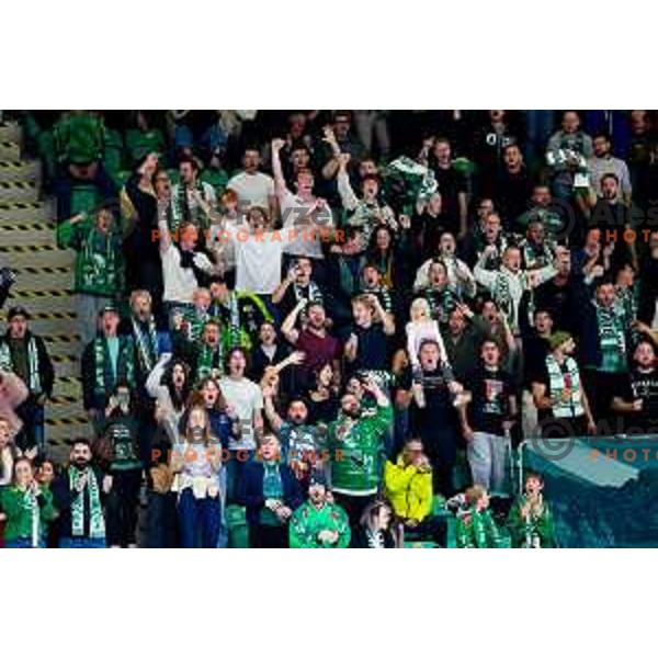 Fans of SZ Olimpija during IceHL 2025/2026 ice-hockey match between SZ Olimpija and Steinbach Black Wings Linz in Tivoli Hall, Ljubljana, Slovenia on October 10, 2025. Photo: Filip Barbalic