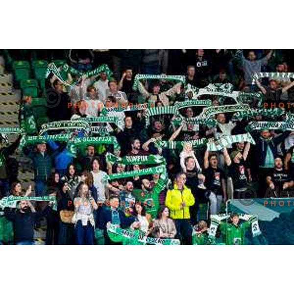 Fans of SZ Olimpija during IceHL 2025/2026 ice-hockey match between SZ Olimpija and Steinbach Black Wings Linz in Tivoli Hall, Ljubljana, Slovenia on October 10, 2025. Photo: Filip Barbalic