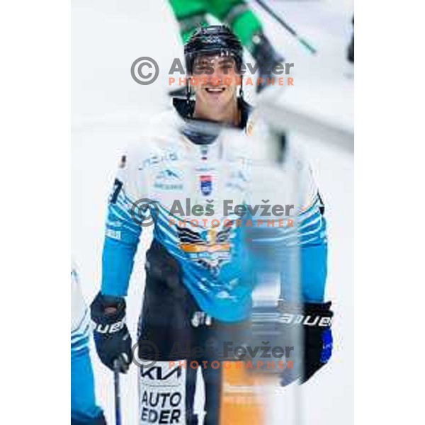 Luka Maver of Steinbach Black Wings Linz after IceHL 2025/2026 ice-hockey match between SZ Olimpija and Steinbach Black Wings Linz in Tivoli Hall, Ljubljana, Slovenia on October 10, 2025. Photo: Filip Barbalic