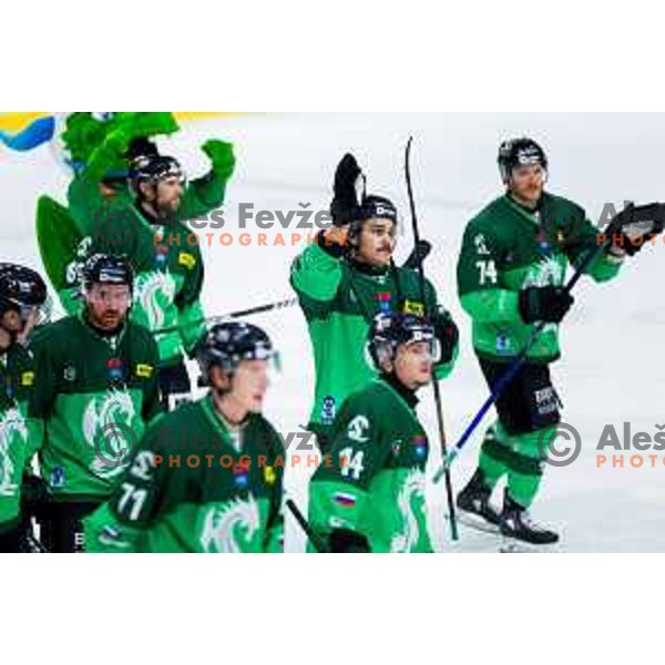 Clayton Kirichenko of SZ Olimpija after IceHL 2025/2026 ice-hockey match between SZ Olimpija and Steinbach Black Wings Linz in Tivoli Hall, Ljubljana, Slovenia on October 10, 2025. Photo: Filip Barbalic