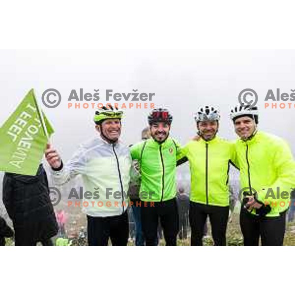 at the finish line of the Pogi Challenge at Krvavec Ski resort, Slovenia on October 12, 2025
