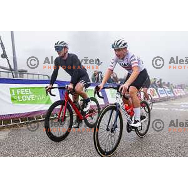 at the finish line of the Pogi Challenge at Krvavec Ski resort, Slovenia on October 12, 2025