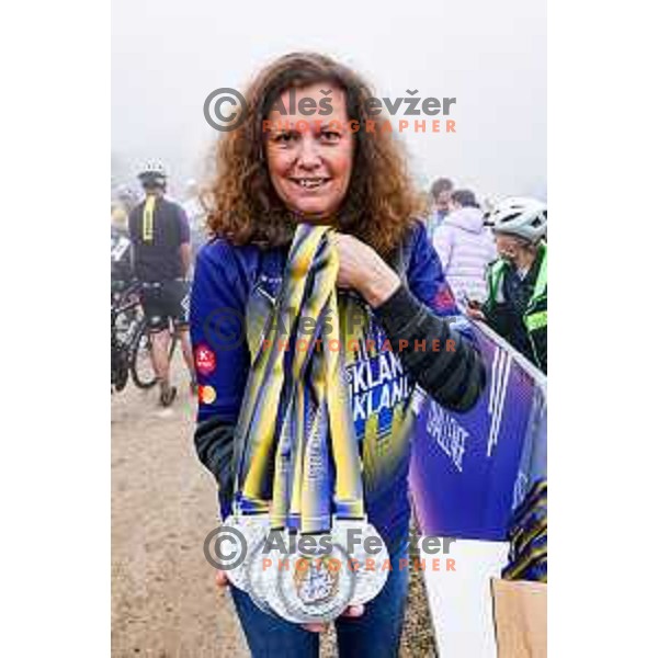 at the finish line of the Pogi Challenge at Krvavec Ski resort, Slovenia on October 12, 2025