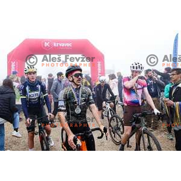 at the finish line of the Pogi Challenge at Krvavec Ski resort, Slovenia on October 12, 2025
