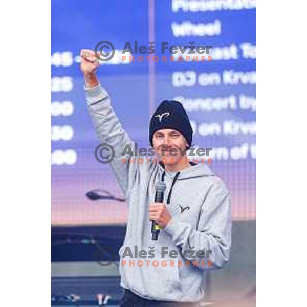 Tadej Pogacar at the Pogi Challenge at Krvavec Ski resort, Slovenia on October 12, 2025