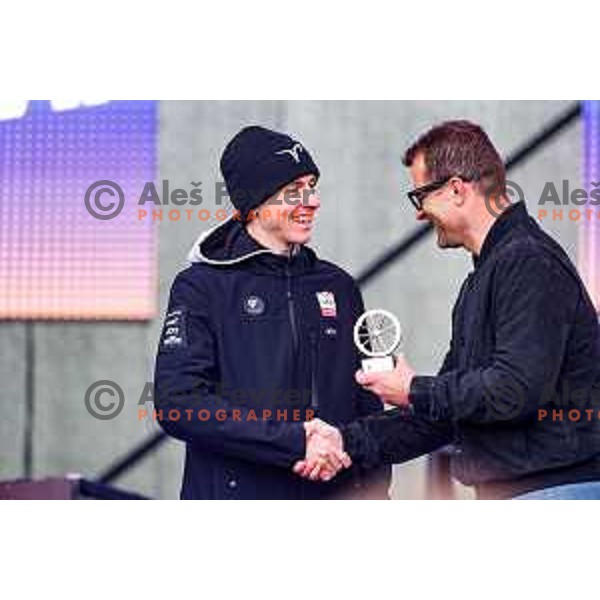 Tadej Pogacar and Andrej Hauptman at the Pogi Challenge at Krvavec Ski resort, Slovenia on October 12, 2025