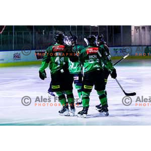 of SZ Olimpija in action during IceHL 2025/2026 ice-hockey match between SZ Olimpija and Tiwag Innsbruck in Tivoli Hall, Ljubljana, Slovenia on October 12, 2025