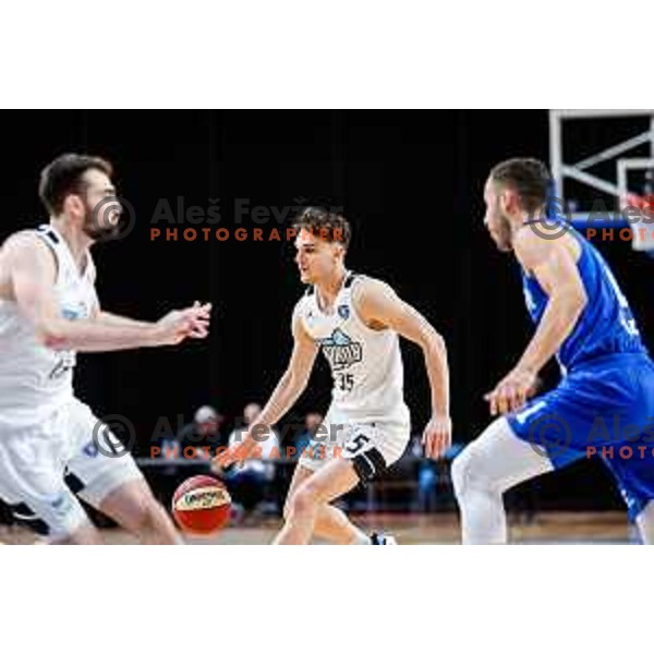 of Ilirija in action during AdmiralBet ABA League 2025/2026 basketball match between Ilirija and Zadar in Tivoli Hall, Ljubljana, Slovenia on October 12, 2025