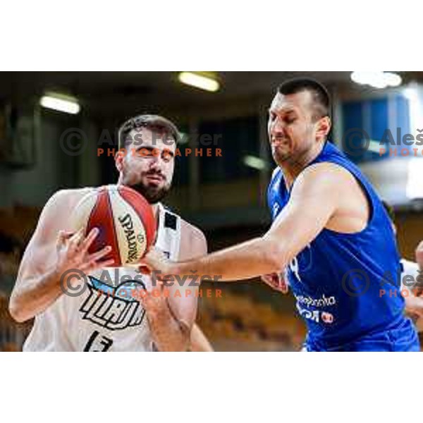 of Ilirija in action during AdmiralBet ABA League 2025/2026 basketball match between Ilirija and Zadar in Tivoli Hall, Ljubljana, Slovenia on October 12, 2025