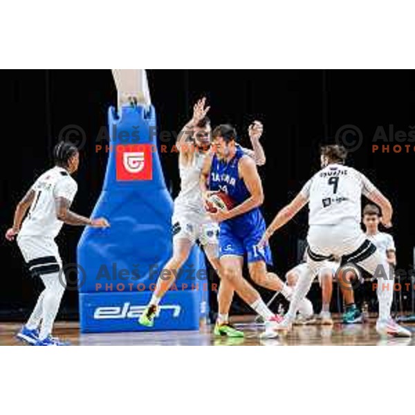 of Ilirija in action during AdmiralBet ABA League 2025/2026 basketball match between Ilirija and Zadar in Tivoli Hall, Ljubljana, Slovenia on October 12, 2025