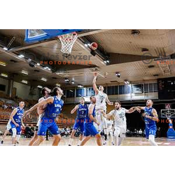 of Ilirija in action during AdmiralBet ABA League 2025/2026 basketball match between Ilirija and Zadar in Tivoli Hall, Ljubljana, Slovenia on October 12, 2025