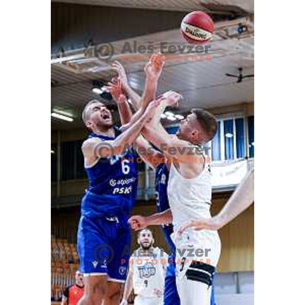 of Ilirija in action during AdmiralBet ABA League 2025/2026 basketball match between Ilirija and Zadar in Tivoli Hall, Ljubljana, Slovenia on October 12, 2025