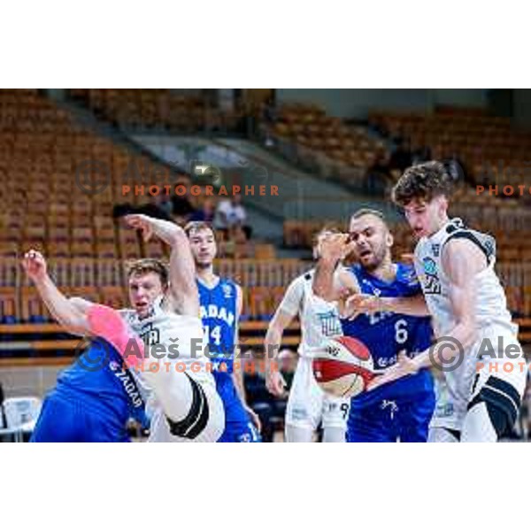 of Ilirija in action during AdmiralBet ABA League 2025/2026 basketball match between Ilirija and Zadar in Tivoli Hall, Ljubljana, Slovenia on October 12, 2025