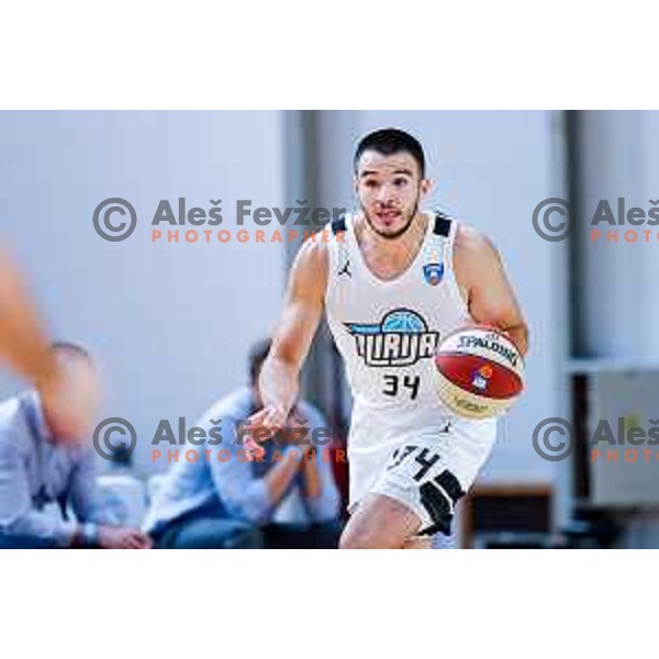 of Ilirija in action during AdmiralBet ABA League 2025/2026 basketball match between Ilirija and Zadar in Tivoli Hall, Ljubljana, Slovenia on October 12, 2025