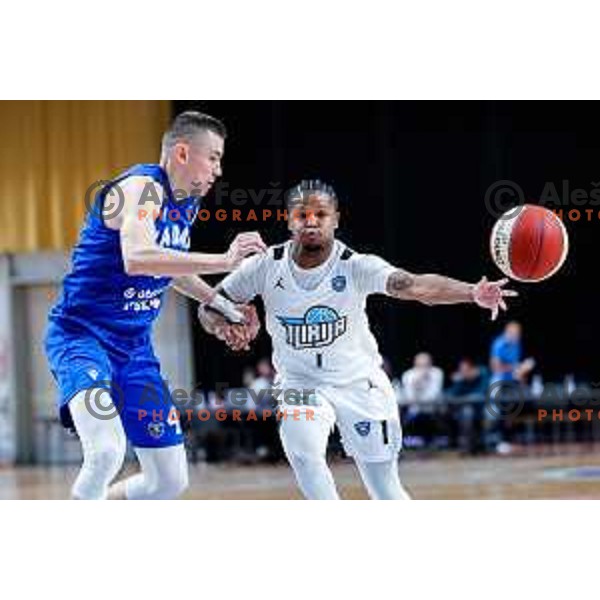 of Ilirija in action during AdmiralBet ABA League 2025/2026 basketball match between Ilirija and Zadar in Tivoli Hall, Ljubljana, Slovenia on October 12, 2025