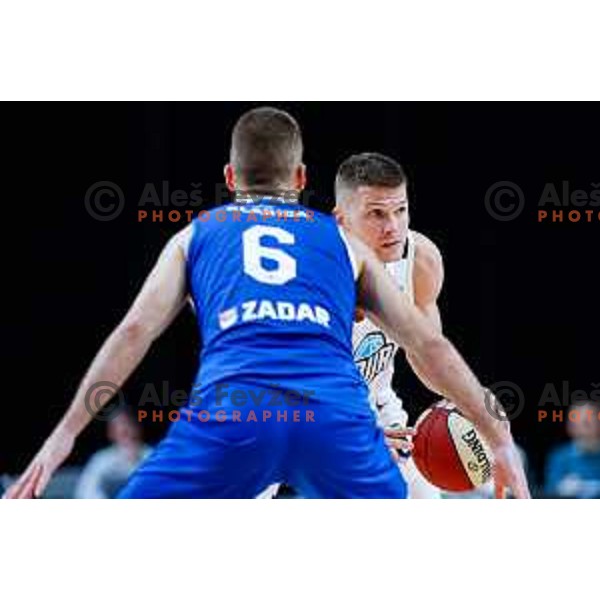 of Ilirija in action during AdmiralBet ABA League 2025/2026 basketball match between Ilirija and Zadar in Tivoli Hall, Ljubljana, Slovenia on October 12, 2025