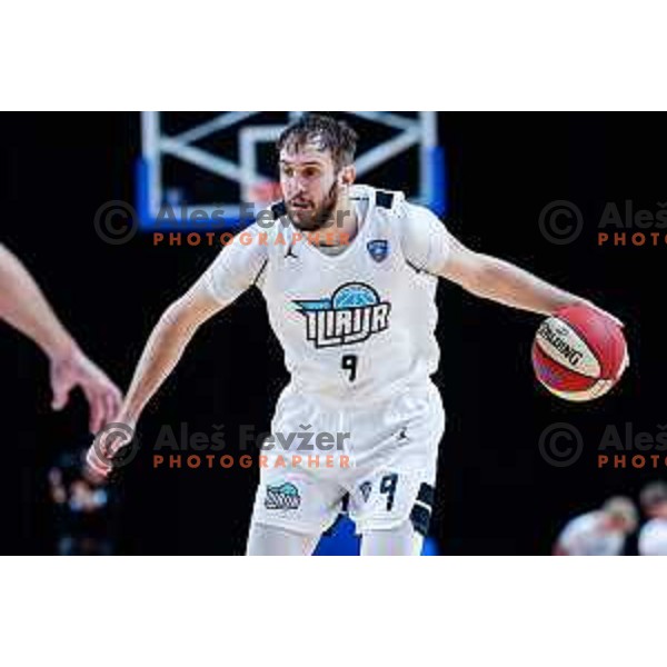 of Ilirija in action during AdmiralBet ABA League 2025/2026 basketball match between Ilirija and Zadar in Tivoli Hall, Ljubljana, Slovenia on October 12, 2025