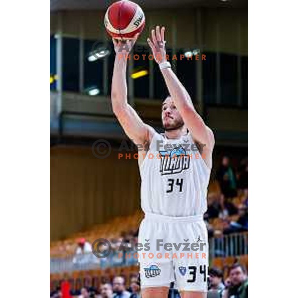 of Ilirija in action during AdmiralBet ABA League 2025/2026 basketball match between Ilirija and Zadar in Tivoli Hall, Ljubljana, Slovenia on October 12, 2025