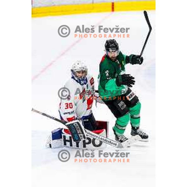 of SZ Olimpija in action during IceHL 2025/2026 ice-hockey match between SZ Olimpija and Tiwag Innsbruck in Tivoli Hall, Ljubljana, Slovenia on October 12, 2025
