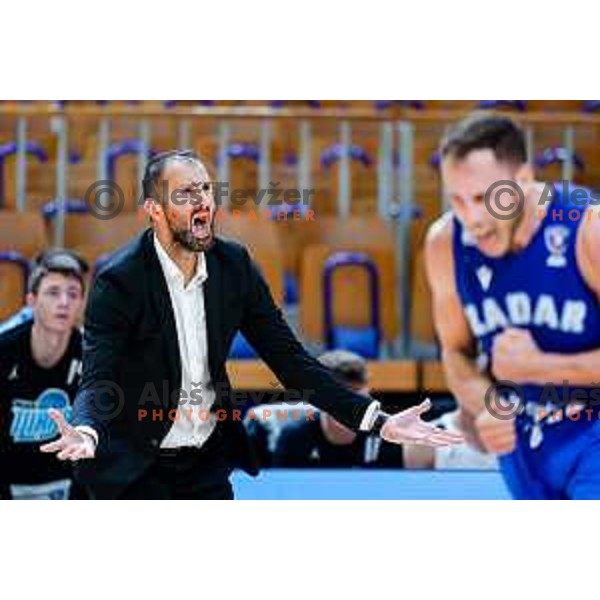 of Ilirija in action during AdmiralBet ABA League 2025/2026 basketball match between Ilirija and Zadar in Tivoli Hall, Ljubljana, Slovenia on October 12, 2025